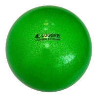 Мяч для художественной гимнастики Lugger однотонный d=19 см (зеленый с блестками)