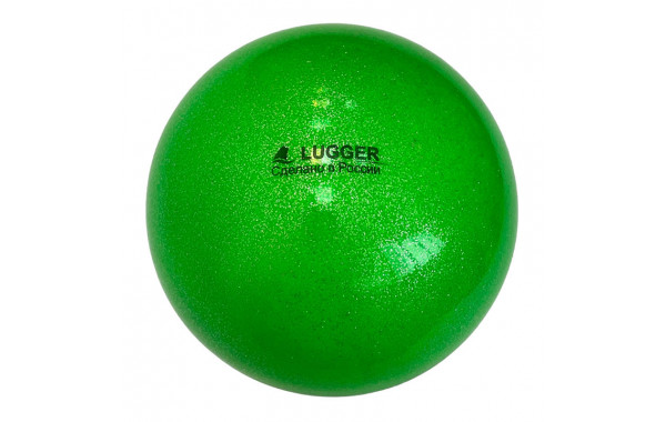 Мяч для художественной гимнастики Lugger однотонный d=19 см (зеленый с блестками) 600_380
