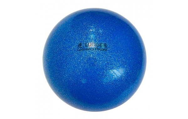 Мяч для художественной гимнастики Lugger однотонный d=19 см (синий с блестками) 600_380
