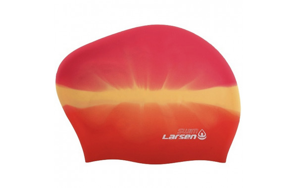 Шапочка плавательная для длинных волос Larsen МC-800 оранж/роз 600_380