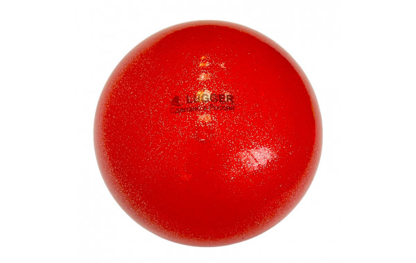 Мяч для художественной гимнастики Lugger однотонный d=15 см (красный с блестками) 600_380