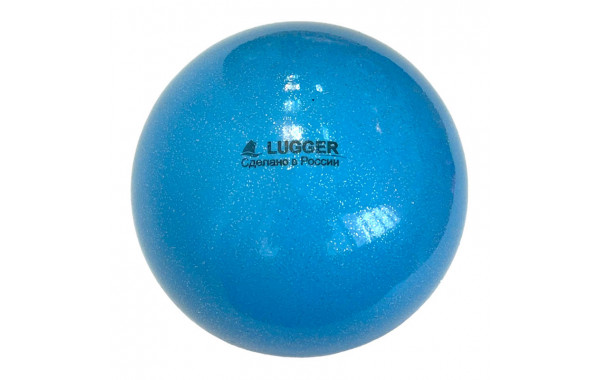 Мяч для художественной гимнастики Lugger однотонный d=15 см (небесный с блестками) 600_380