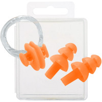 Набор для плавания, беруши, зажим для носа Sportex E36878 оранжевый