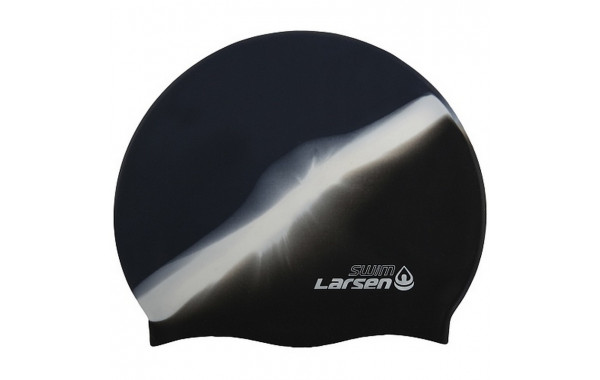 Шапочка плавательная Larsen MC35, силикон, черн/бел 600_380