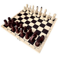 Шахматы обиходные парафинированные с доской 29x14,5x3,8