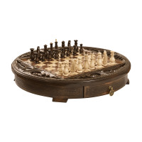 Шахматы резные в ларце "Круг Света" 50 Haleyan kh165-5
