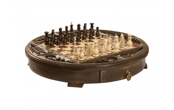 Шахматы резные в ларце "Круг Света" 50 Haleyan kh165-5 600_380