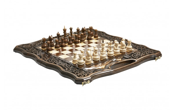 Шахматы + Нарды резные Арарат 2 50 Haleyan kh143-5 600_380
