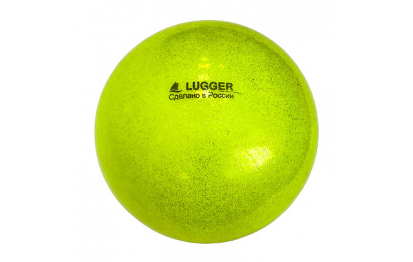 Мяч для художественной гимнастики Lugger однотонный d=15 см (желтый с блестками) 600_380