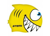 Шапочка для плавания Atemi FC201 силикон, рыбка желтый