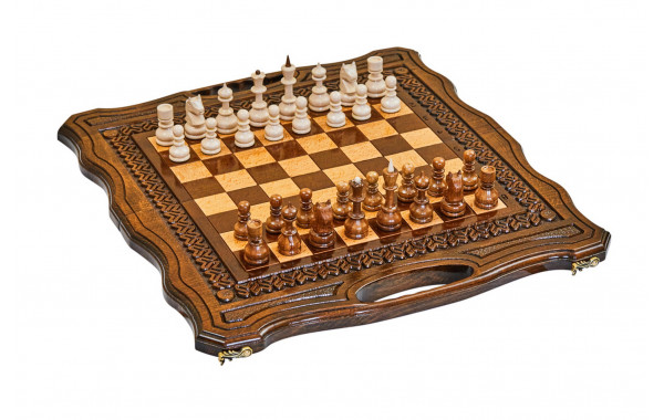 Шахматы + нарды резные Бриз 2 50 Haleyan kh144-5 600_380