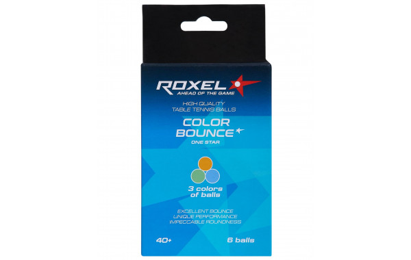Мяч для настольного тенниса Roxel 1* Color Bounce, 6 шт 600_380