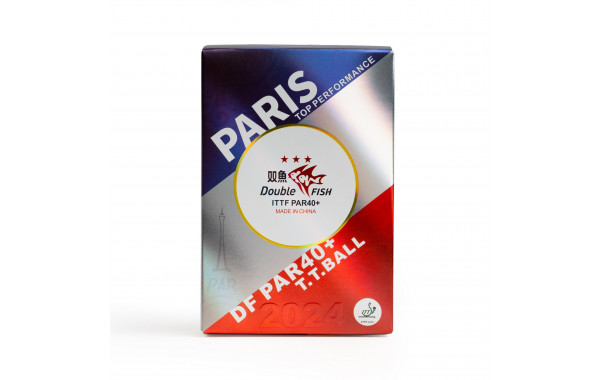 Мяч для настольного тенниса Double Fish Paris 2024 Olympic Games 3*** PAR40+ ITTF Approved, 6шт 600_380