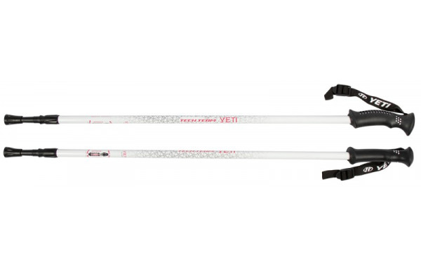 Палки для ходьбы треккинговые раздвижные с резиновой ручкой 115-135 см Techteam TT YETI NN009014 white 600_380