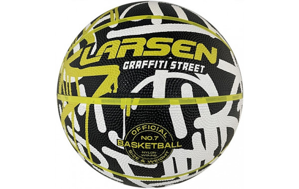 Мяч баскетбольный Larsen RB7 Graffiti Street Black/White/Lime 600_380