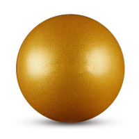 Мяч для художественной гимнастики металлик d15 см Indigo IN119 с блеcтками золотой