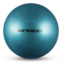 Мяч для художественной гимнастики d15см Indigo ПВХ IN119-LB голубой металлик с блестками