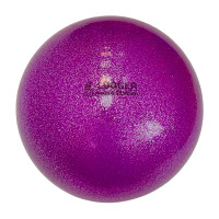 Мяч для художественной гимнастики Lugger однотонный d=19 см (фиолетовый с блестками)