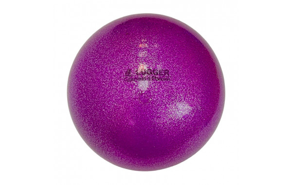 Мяч для художественной гимнастики Lugger однотонный d=19 см (фиолетовый с блестками) 600_380
