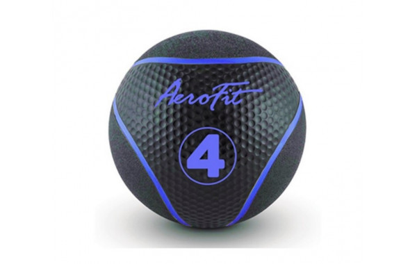 Набивной мяч 4 кг Aerofit AFMB4 черный\ голубые полоски 600_380