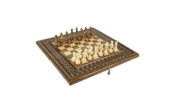 Шахматы + нарды резные"Армянский Орнамент 2" 50 Haleyan kh149-5 600_380
