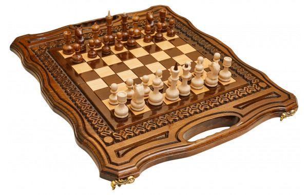 Шахматы + нарды резные Бриз 2 40 Haleyan kh144-4 600_380