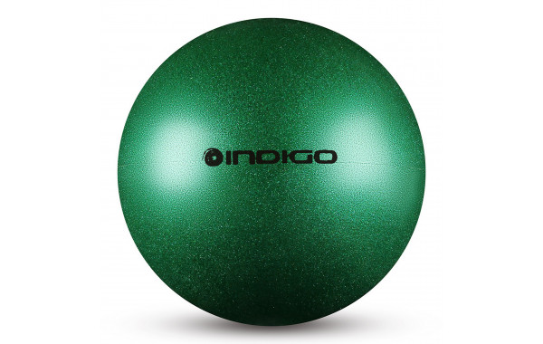 Мяч для художественной гимнастики d15см Indigo ПВХ IN119-GR зеленый металлик с блестками 600_380