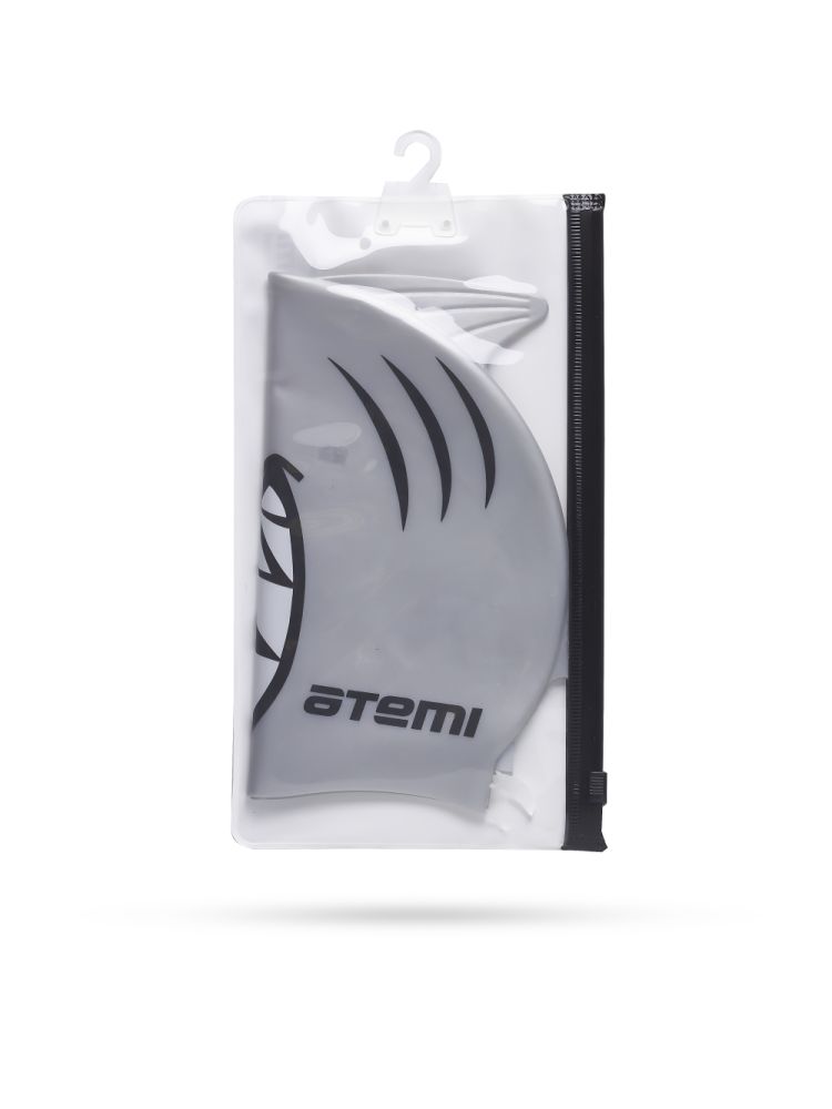 Шапочка для плавания Atemi FC203 силикон, рыбка серебряный 750_1000