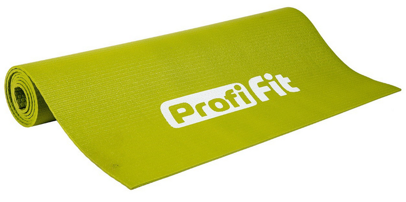 Коврик для йоги и фитнеса Profi-Fit 4 мм, проф плюс (светло-зеленый) 173x61x0,4 800_398