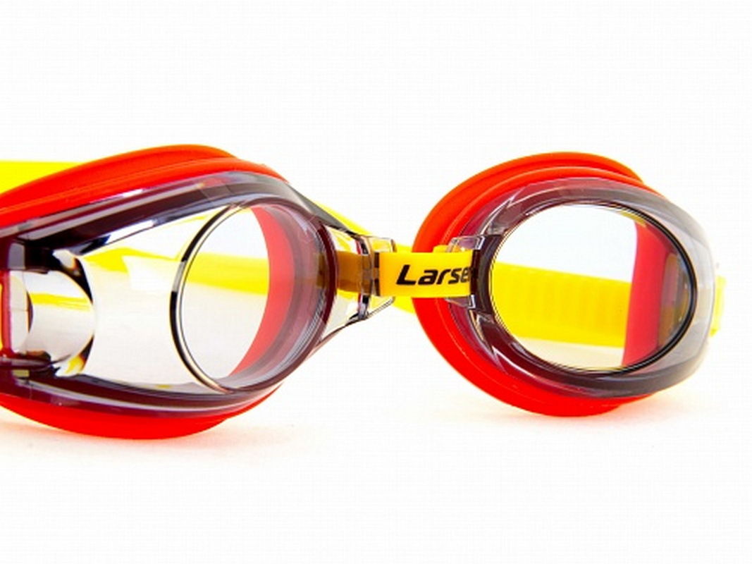 Очки для плавания детские Larsen DR5 черный/красный 1067_800