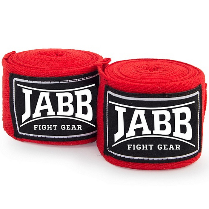 Бинты боксерские Jabb х/б, 350 см JE-3030 красный 700_700