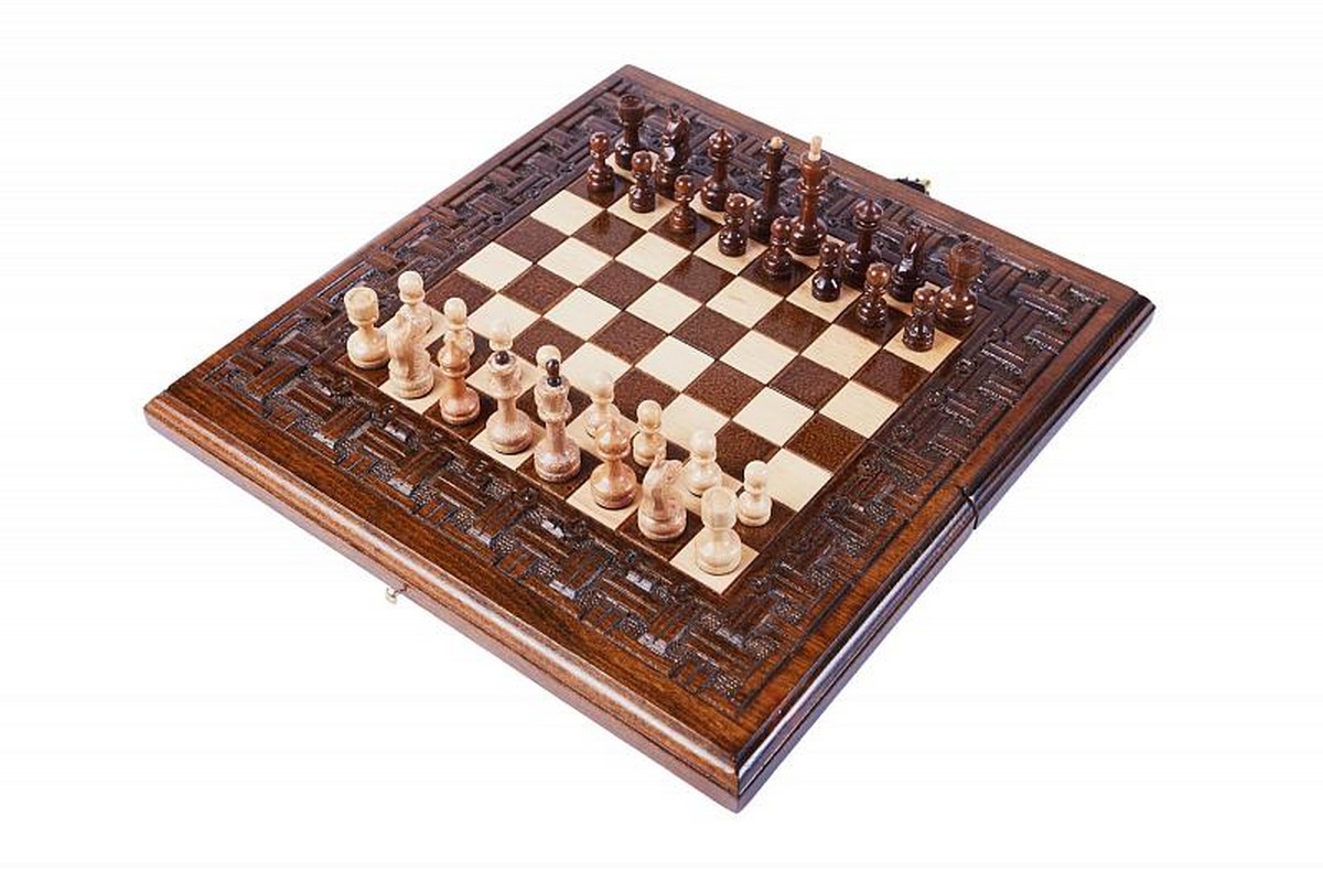Шахматы + нарды резные Haleyan Армянский Орнамент 30 kh137-3 1200_800