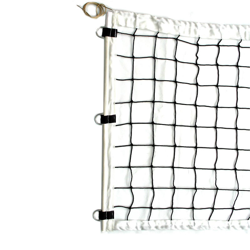 Сетка волейбольная проф., со стержнями D3,1мм, обшитая с 4-х сторон, черная, с тросом Ellada М395В 800_800