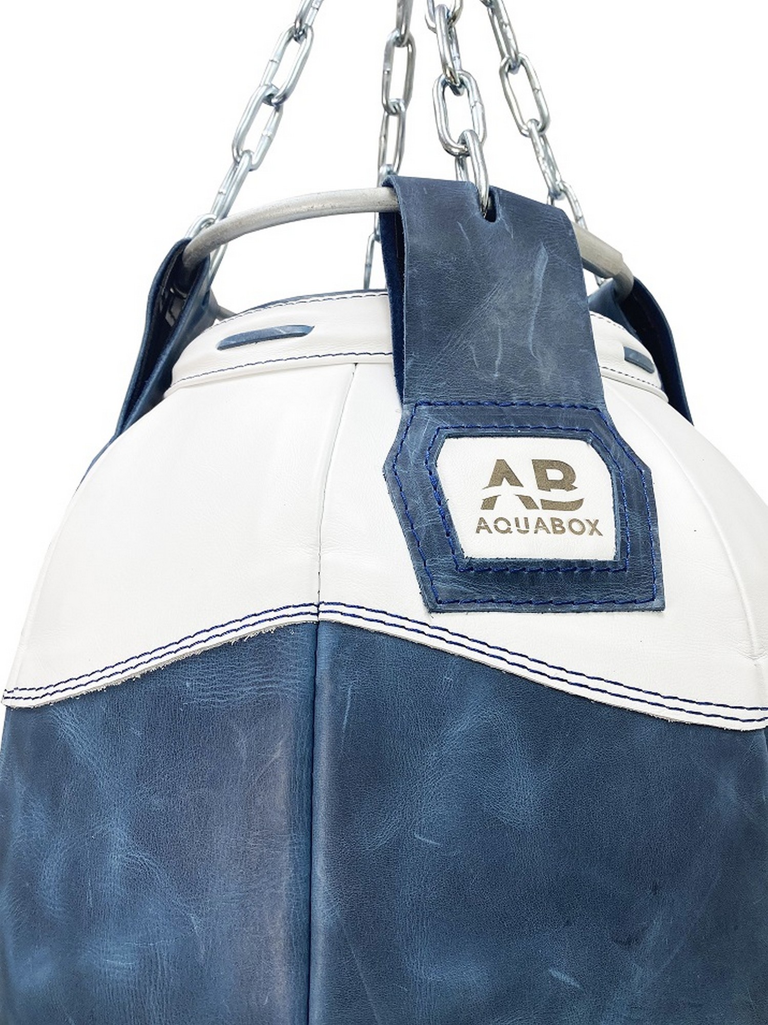 Груша боксерская водоналивная Aquabox кожа ГБК ГП 25/38*50-35 SEA сине\белый 1499_2000