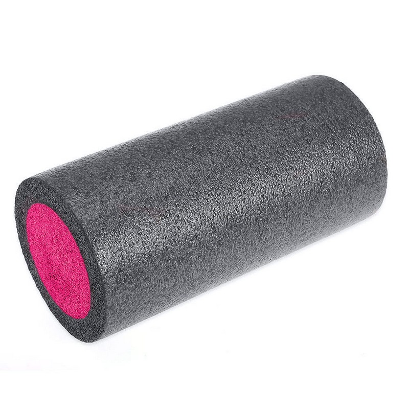 Ролик для йоги Sportex полнотелый 2-х цветный 30х15см PEF30-3 черно\розовый (B34491) 800_800