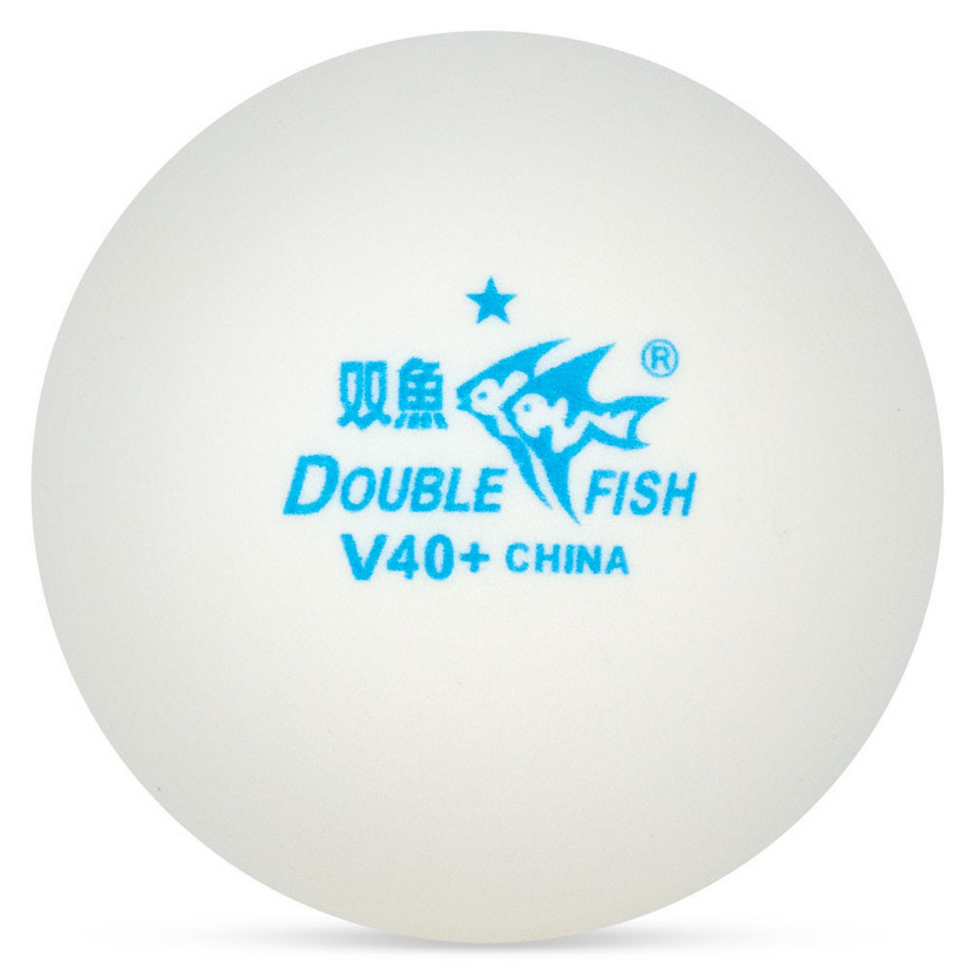 Мяч для настольного тенниса Double Fish 2** dV40+мм, плаcтик, упак.10 шт V40+2 белый 2000_1998
