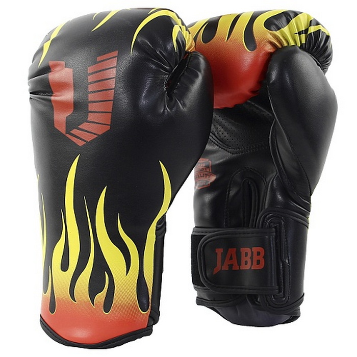 Боксерские перчатки Jabb JE-4077/Asia 77 Fire черный 12oz 700_700