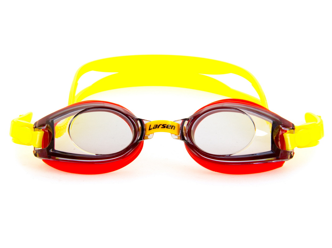 Очки для плавания детские Larsen DR5 черный/красный 1067_800
