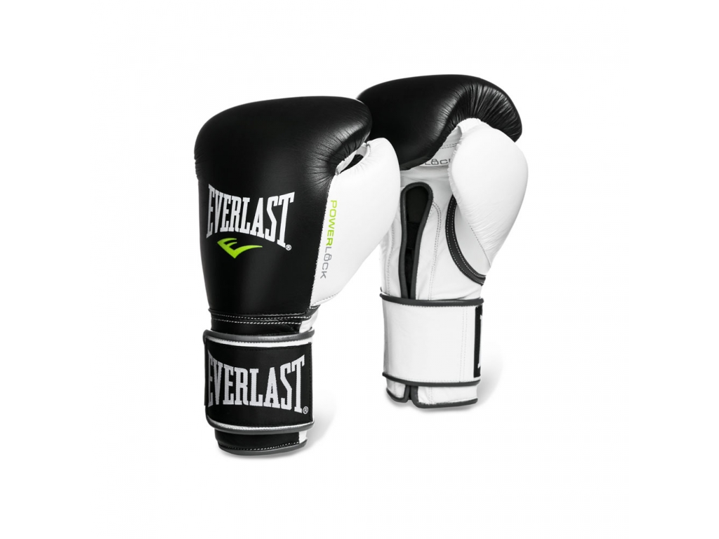 Боксерские перчатки Everlast Powerlock 14 oz черный/белый/зеленый 2200657 1024_768