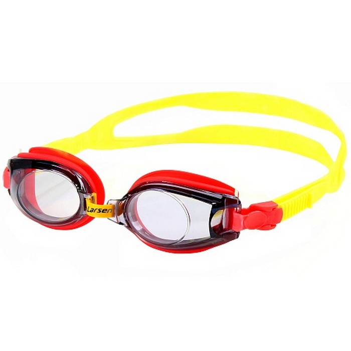 Очки для плавания детские Larsen DR5 черный/красный 700_700