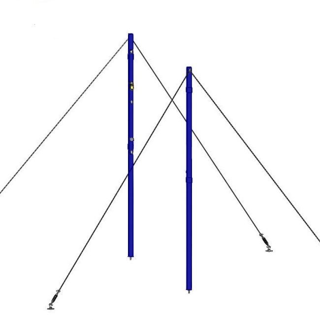 Стойки волейбольные универсальные на растяжках с системой натяжения (цвет синий) Dinamika ZSO-004269 650_650