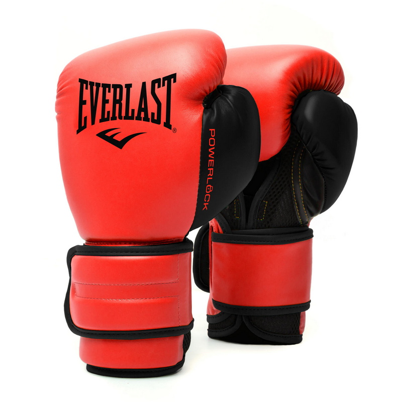 Боксерские перчатки тренировочные Everlast Powerlock PU 2 10oz красн. P00002309 800_800