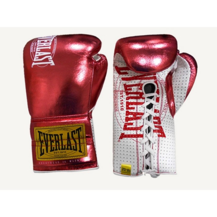 Боксерские перчатки Everlast боевые 1910 Classic 10oz красный P00001902 700_700