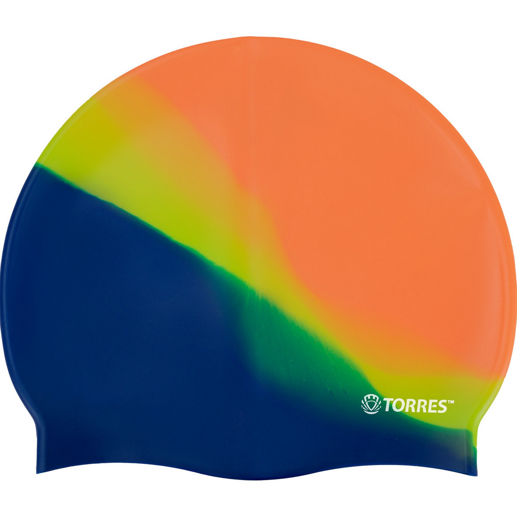 Шапочка для плавания Torres Flat, силикон SW-12202MG оранжевый мультиколор 2000_2000
