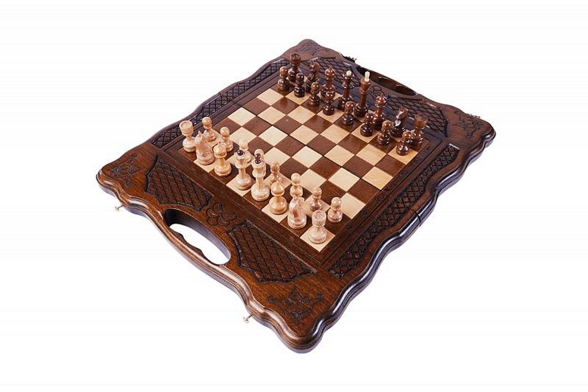 Шахматы + нарды резные Haleyan139 с ручкой 30 kh139-3 1200_800