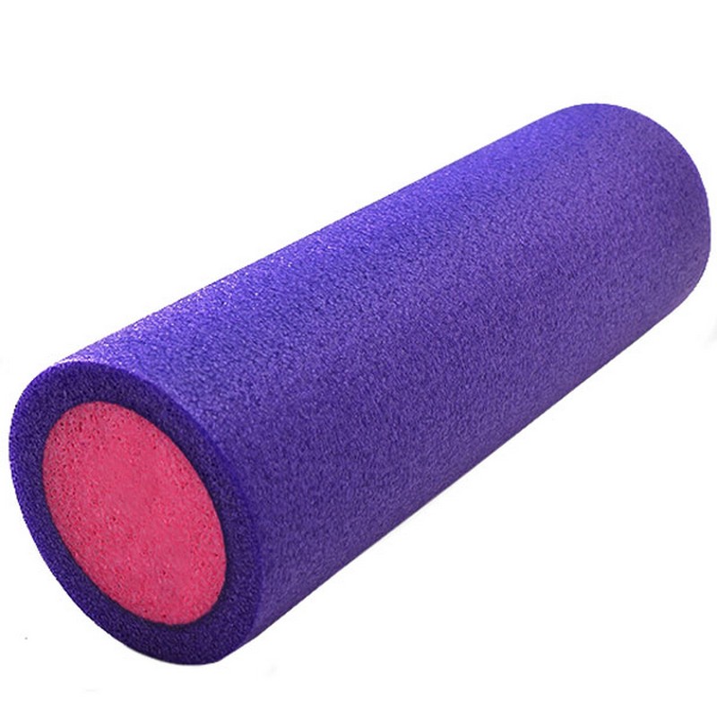 Ролик для йоги Sportex полнотелый 2-х цветный (фиолетовый/розовый) 45х15см PEF45-4 800_800