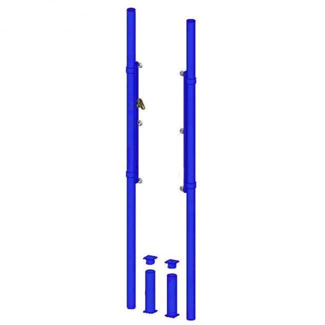 Стойки волейбольные универсальные круглые со стаканами с системой натяжения (цвет синий) Dinamika ZSO-004268 650_650