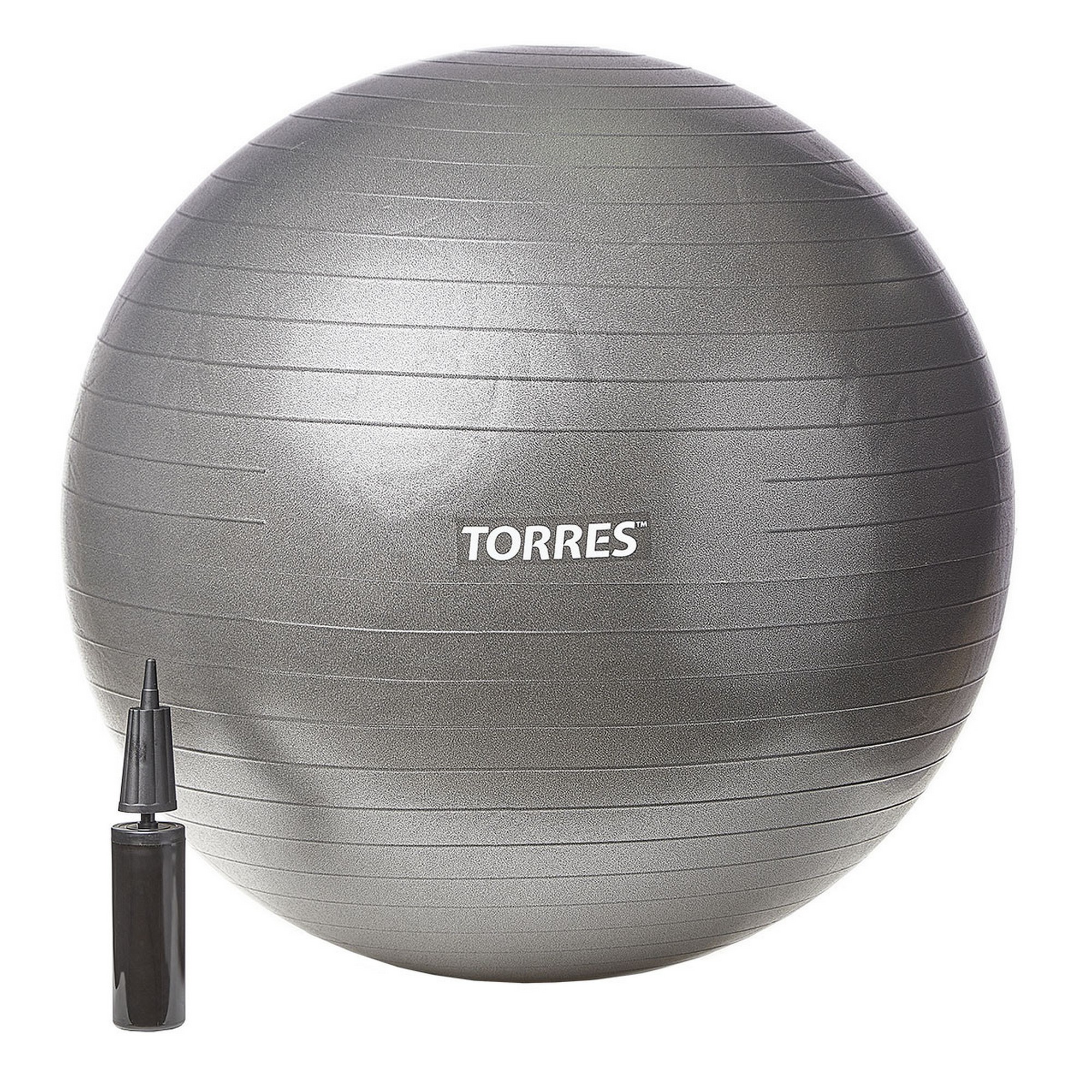Мяч гимнастический d85 см Torres с насосом AL121185BK темно-серый 2000_2000