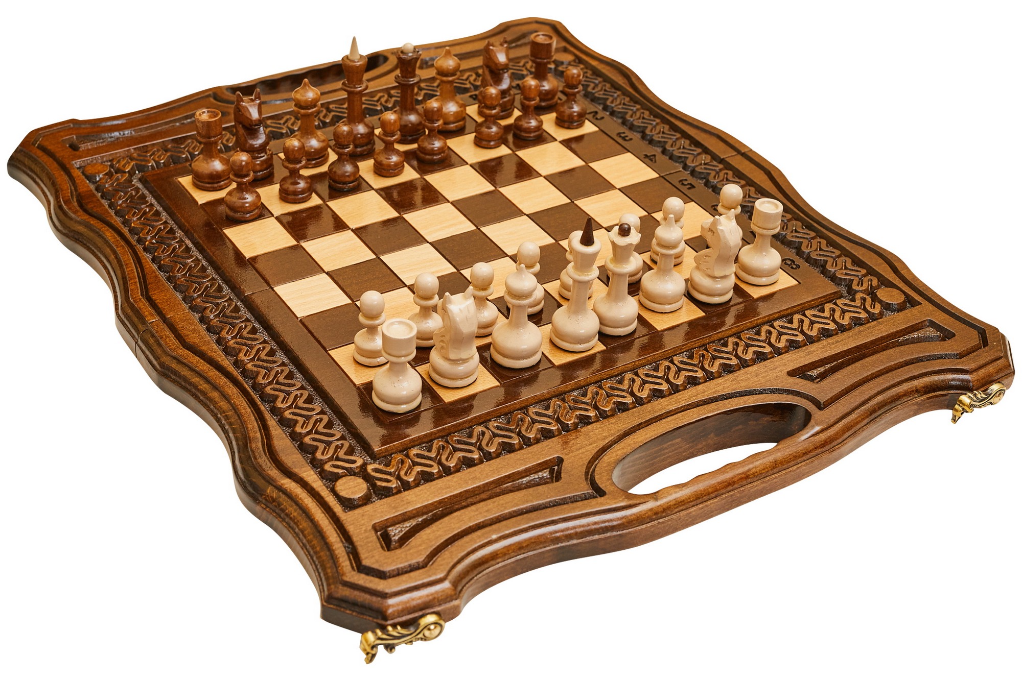 Шахматы + нарды резные Бриз 2 40 Haleyan kh144-4 2000_1334