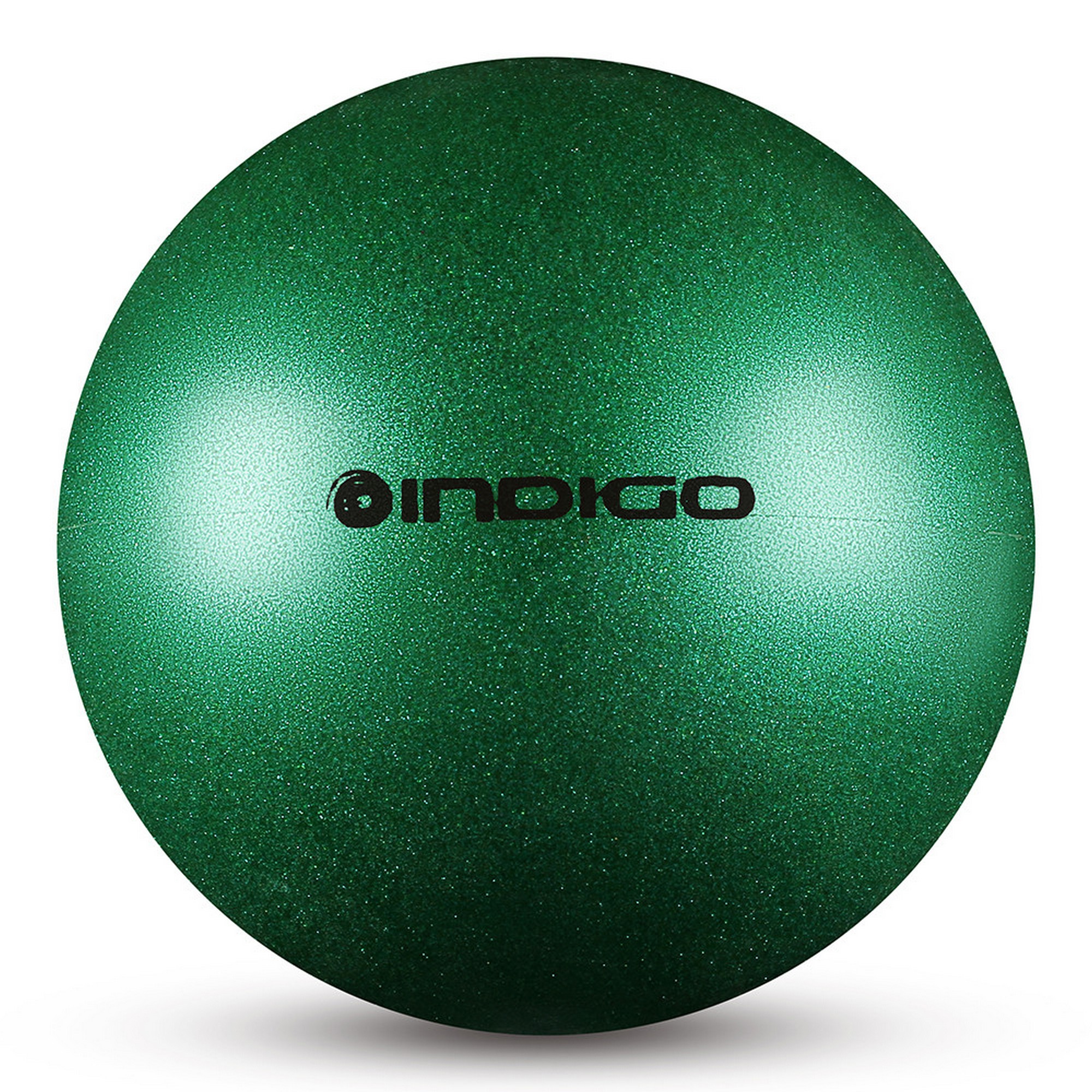 Мяч для художественной гимнастики d15см Indigo ПВХ IN119-GR зеленый металлик с блестками 2000_2000